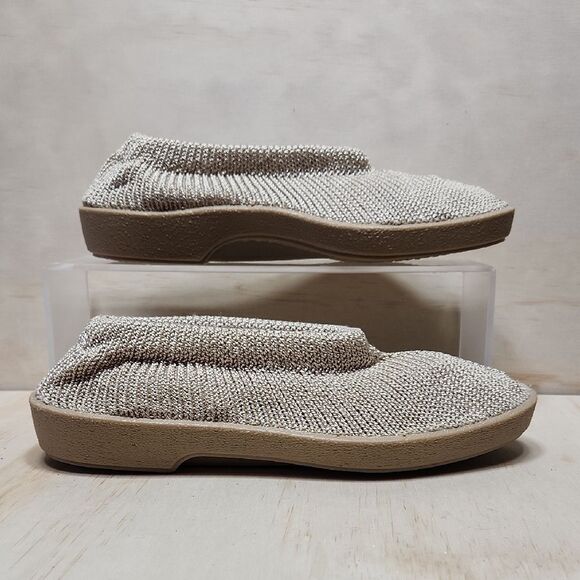 NWOT Arcopedico Beige Tan Flats Nylon Knit Shoes Mesh Loafer Women’s 5 - Picture 1 of 8